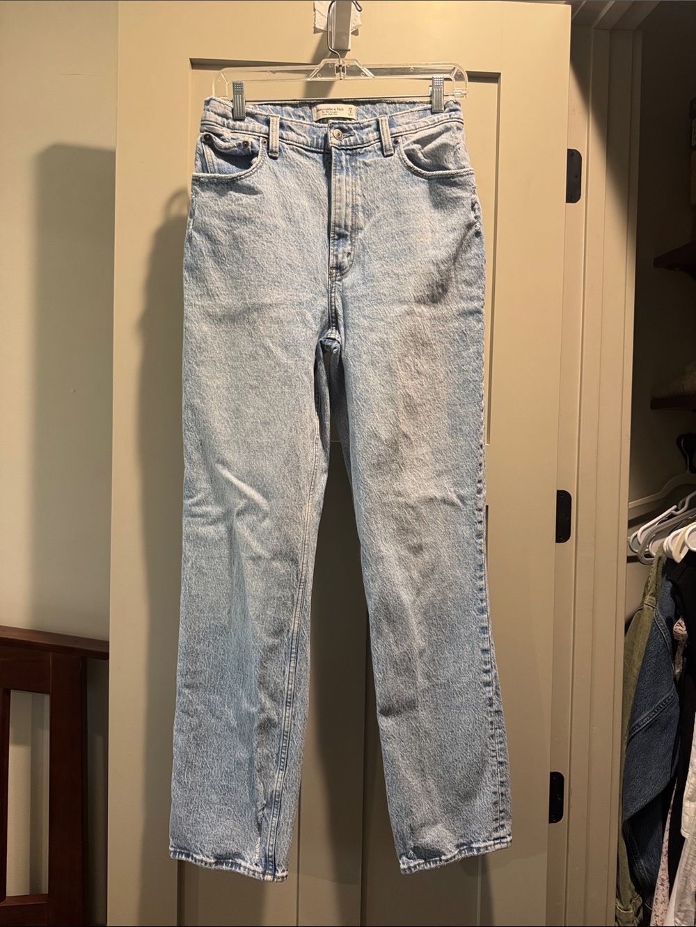Abercrombie & Fitch Light Blue Straight-Leg Women's Jeans